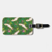 名前をカスタムするパロットパターンとパーム葉 ラゲッジタグ (正面横)