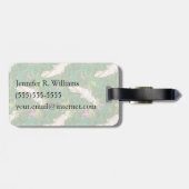 名前をカスタムするパロットパターンとパーム葉 ラゲッジタグ (裏面横)