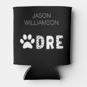 名前をカスタムするパワードドッグパパ新規犬のオーナーギフト 缶クーラー (正面)