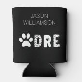 名前をカスタムするパワードドッグパパ新規犬のオーナーギフト 缶クーラー (裏面)