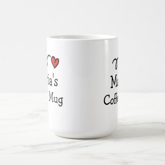 名前をカスタムするパーソナライズされたとハート コーヒーマグカップ (中央)