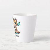 名前をカスタムするパーソナライズされたと可愛い猫 カフェラテマグ (正面)