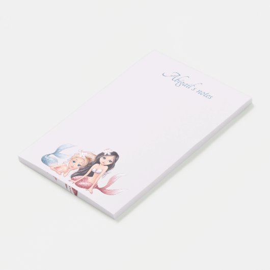 名前をカスタムするパーソナライズされたのガーリー人魚のポストN ポストイット (アングル)