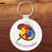 名前をカスタムするパーソナライズされたアーティストアートド娘 キーホルダー (正面)