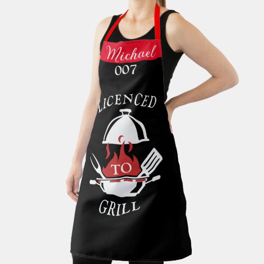 名前をカスタムするパーソナライズされたエプロン、グリルのライセンス エプロン (インサイチュ)