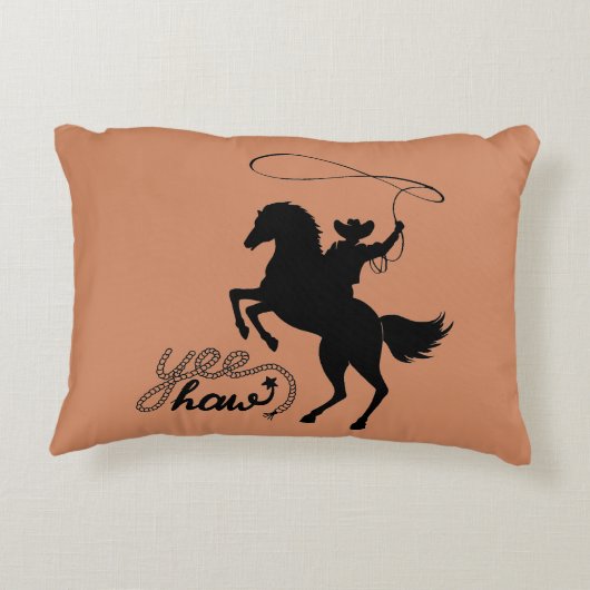 名前をカスタムするパーソナライズされたカウボーイウェスタンテーマ アクセントクッション (裏面)