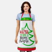 名前をカスタムするパーソナライズされたクリスマスギフトエプロン エプロン (着用した状態)