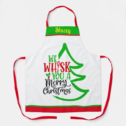 名前をカスタムするパーソナライズされたクリスマスギフトエプロン エプロン (正面)