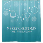 名前をカスタムするパーソナライズされたクリスマスシャワーカーテン シャワーカーテン (正面)