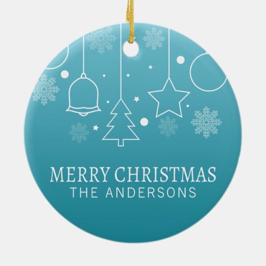 名前をカスタムするパーソナライズされたクリスマス |オーナメント セラミックオーナメント (裏面)