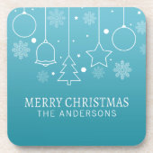 名前をカスタムするパーソナライズされたクリスマス |コースター コースター (正面)