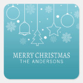 名前をカスタムするパーソナライズされたクリスマス |シール スクエアシール (正面)