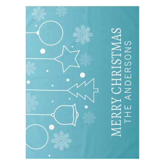 名前をカスタムするパーソナライズされたクリスマス |テーブルクロス テーブルクロス (正面)