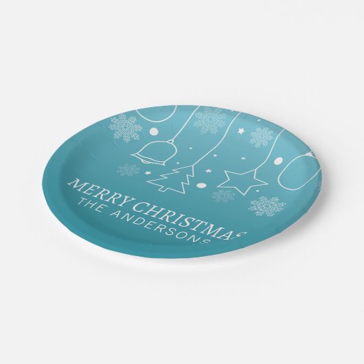 名前をカスタムするパーソナライズされたクリスマス |紙プレート ペーパープレート (アングル)