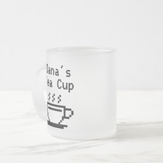 名前をカスタムするパーソナライズされたグラスの贈り物 フロストグラスマグカップ (正面左)