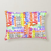 名前をカスタムするパーソナライズされたコラージュカラフル アクセントクッション (正面)