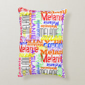 名前をカスタムするパーソナライズされたコラージュカラフル アクセントクッション (裏面(縦))