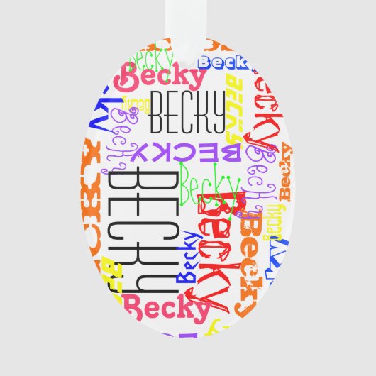 名前をカスタムするパーソナライズされたコラージュカラフル オーナメント (正面)