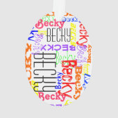 名前をカスタムするパーソナライズされたコラージュカラフル オーナメント (裏面)