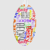 名前をカスタムするパーソナライズされたコラージュカラフル オーナメント (正面)