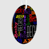 名前をカスタムするパーソナライズされたコラージュカラフル オーナメント (正面)