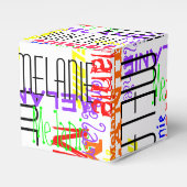 名前をカスタムするパーソナライズされたコラージュカラフル フェイバーボックス (正面サイド)