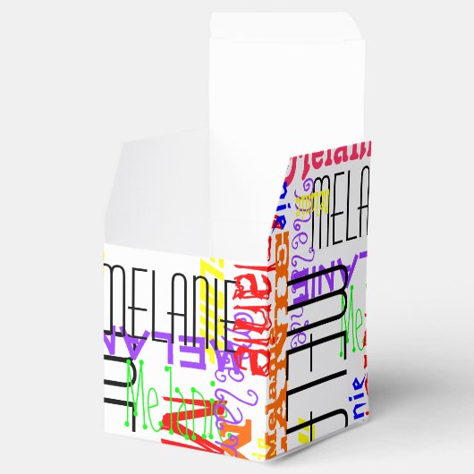 名前をカスタムするパーソナライズされたコラージュカラフル フェイバーボックス (オープン)