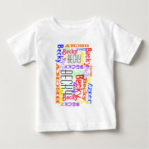 名前をカスタムするパーソナライズされたコラージュカラフル ベビーTシャツ