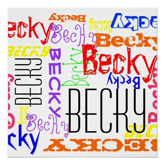 名前をカスタムするパーソナライズされたコラージュカラフル ポスター (正面)