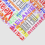 名前をカスタムするパーソナライズされたコラージュカラフル 薄葉紙 (詳細)