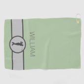 名前をカスタムするパーソナライズされたゴルファーの贈り物 ゴルフタオル (横)