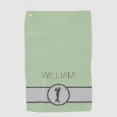 名前をカスタムするパーソナライズされたゴルファーの贈り物 ゴルフタオル (正面)