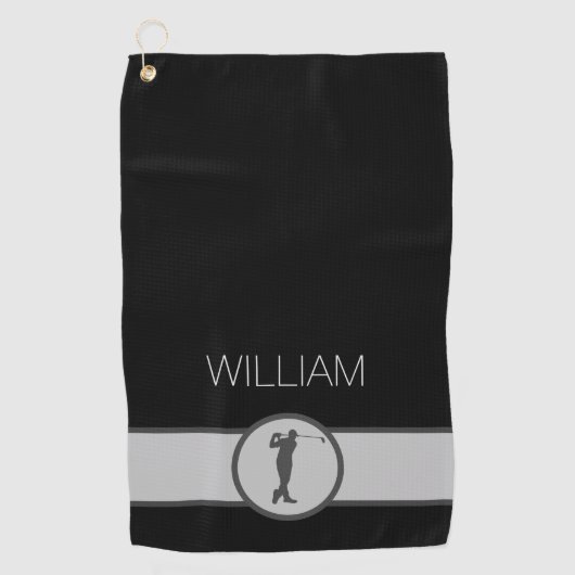 名前をカスタムするパーソナライズされたゴルファーの贈り物 ゴルフタオル (正面)