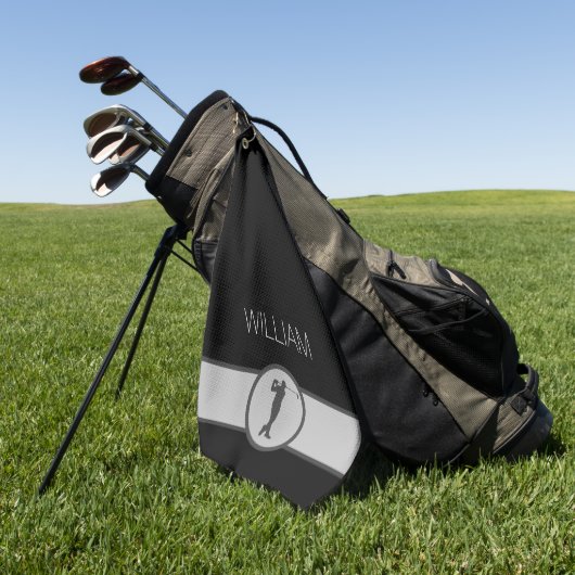 名前をカスタムするパーソナライズされたゴルファーの贈り物 ゴルフタオル (グリーン)