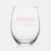 名前をカスタムするパーソナライズされたシッピーカップ ステムなしワイングラス (裏面)