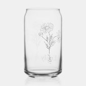 名前をカスタムするパーソナライズされたデイジーエイプリル誕生フラワー ガラス缶 (裏面)