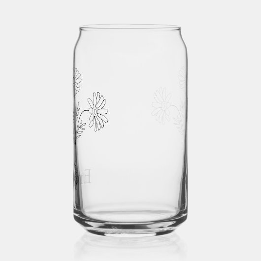 名前をカスタムするパーソナライズされたデイジーエイプリル誕生フラワー ガラス缶 (左)