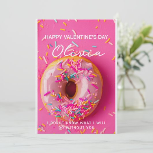 名前をカスタムするパーソナライズされたドヌヴァレンティヌデイカード シーズンカード (スタンド正面)