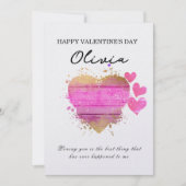 名前をカスタムするパーソナライズされたバレンタインデー シーズンカード (正面)