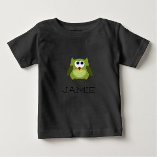 名前をカスタムするパーソナライズされたフクロウ ベビーTシャツ