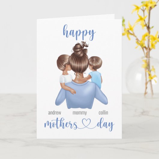 名前をカスタムするパーソナライズされたマザーズデイカード カード (黄色い花)