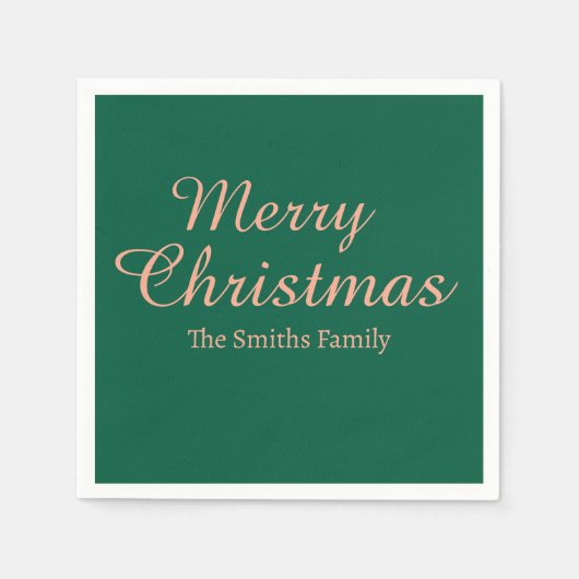 名前をカスタムするパーソナライズされたメモダンリークリスマス スタンダードカクテルナプキン (正面)