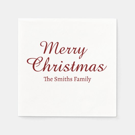 名前をカスタムするパーソナライズされたメモダンリークリスマス スタンダードカクテルナプキン (正面)
