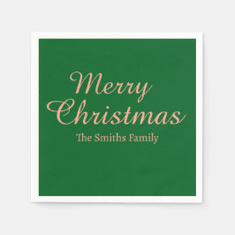 名前をカスタムするパーソナライズされたメモダンリークリスマス スタンダードカクテルナプキン