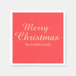 名前をカスタムするパーソナライズされたメモダンリークリスマス スタンダードカクテルナプキン