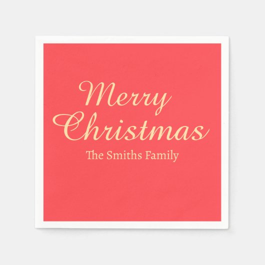 名前をカスタムするパーソナライズされたメモダンリークリスマス スタンダードカクテルナプキン (正面)