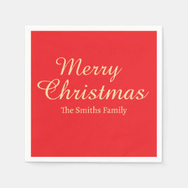 名前をカスタムするパーソナライズされたメモダンリークリスマス スタンダードカクテルナプキン