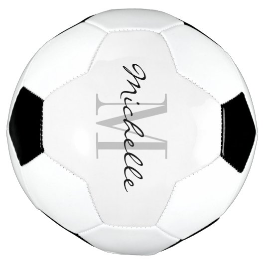 名前をカスタムするパーソナライズされたモノグラムのサッカーボールギフト サッカーボール (回転)