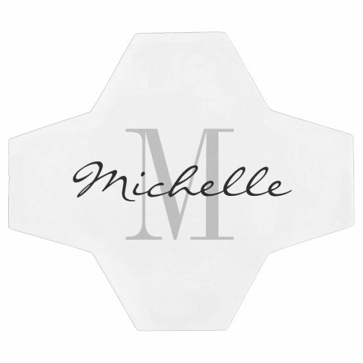 名前をカスタムするパーソナライズされたモノグラムのサッカーボールギフト サッカーボール (フラット)