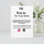 名前をカスタムするパーソナライズされたモノグラム名刺 サンキューカード (スタンド正面)